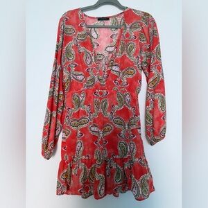 Trendyol Pink and Green Paisley Dress